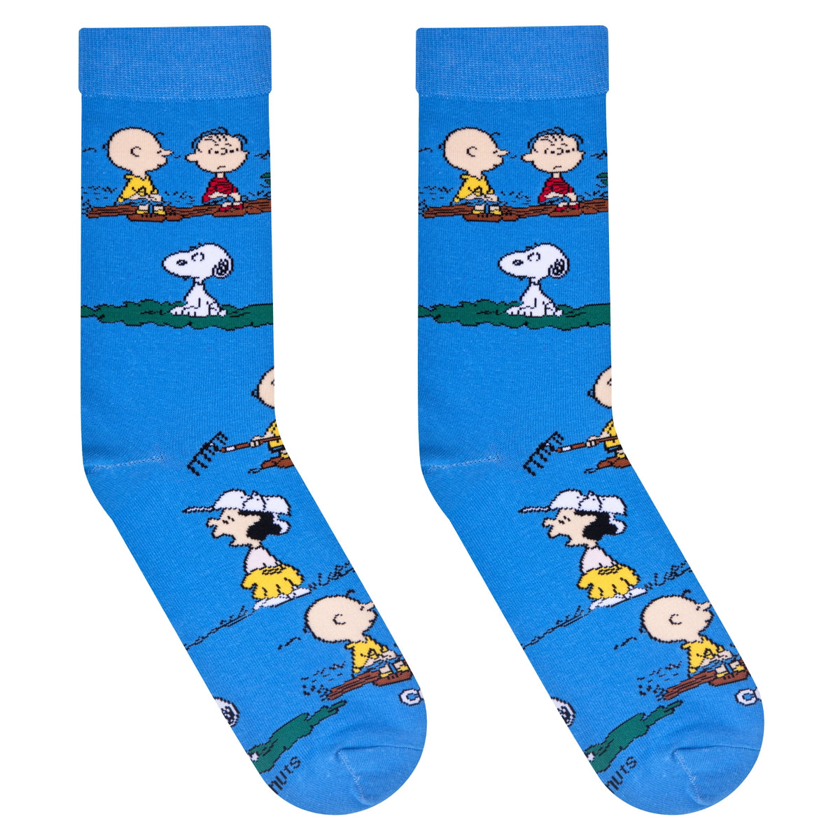 Cool Socks Peanuts Charlie Brown & The Outdoors Blue Socks Men Crew