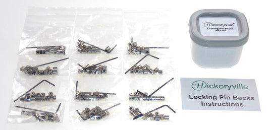 144 (12 Dozen) Locking Pin Backs Bulk Metal Pin Keepers Bundled with Storage Case