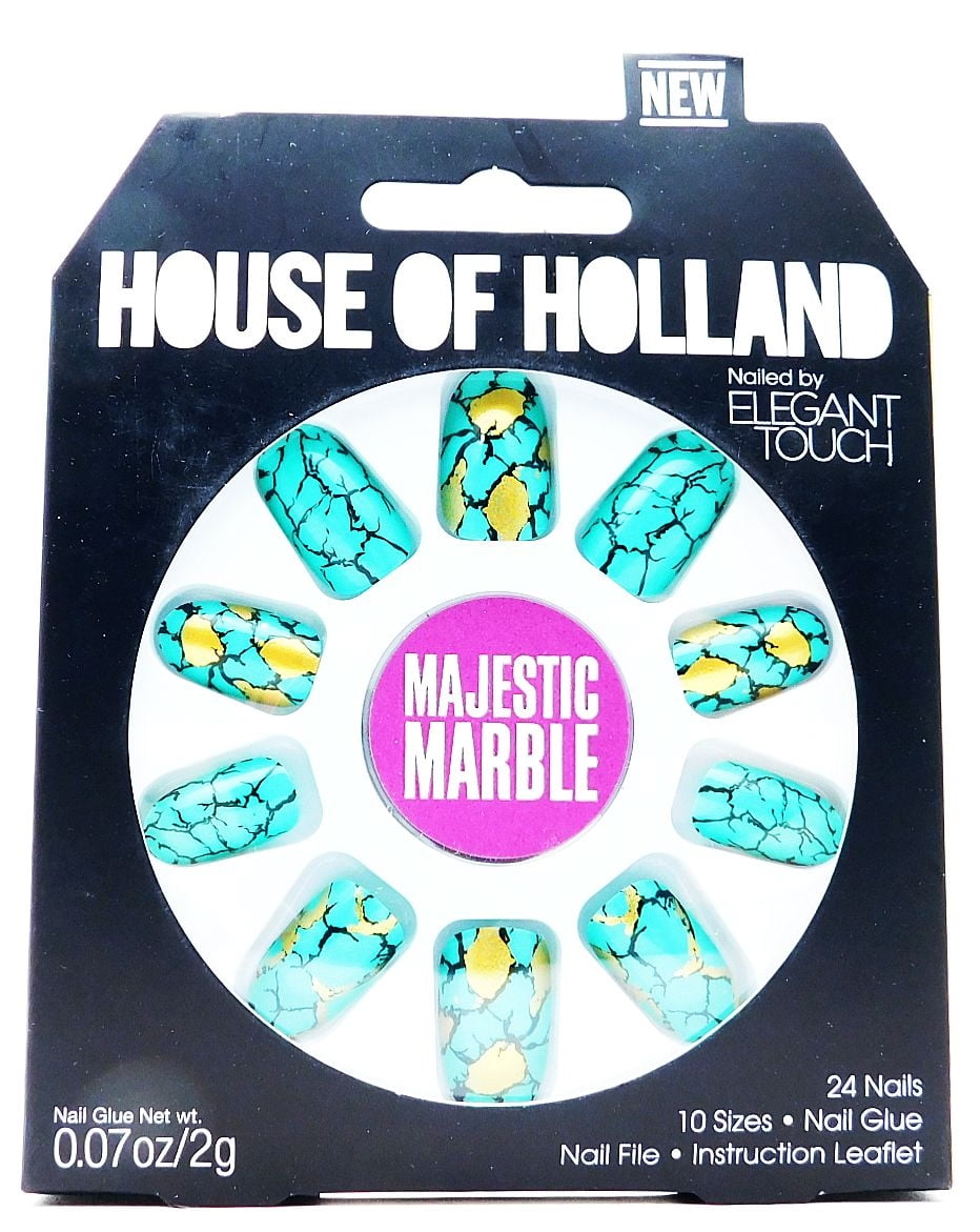 House of Holland Nailed by Elegant Touch Majestic Marble Palatial Paws: 24 nails, nail glue .07 Oz., nail file
