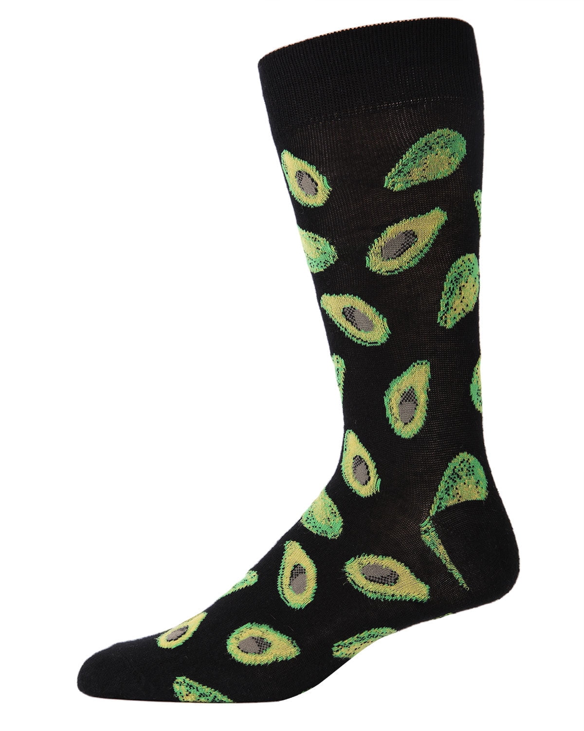 MeMoi Men's Avocado Bamboo Blend Funny Novelty Crew Sock - Mens - Male, 10-13, Black
