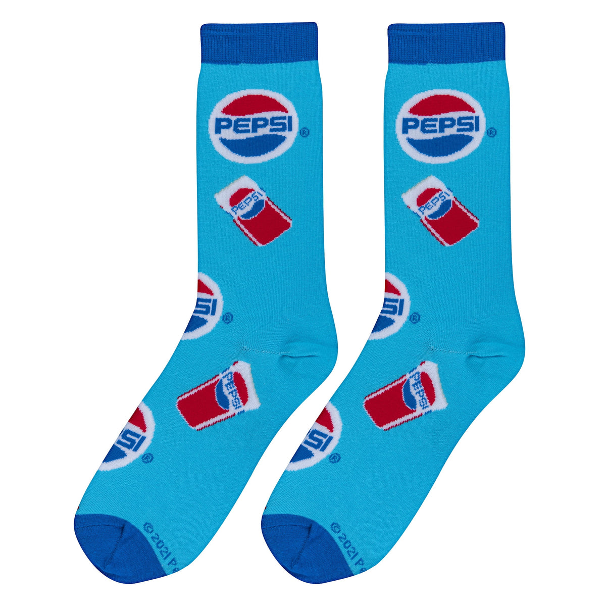 Cool Socks Pepsi Cans Soda Pop Crew Socks, Size Medium