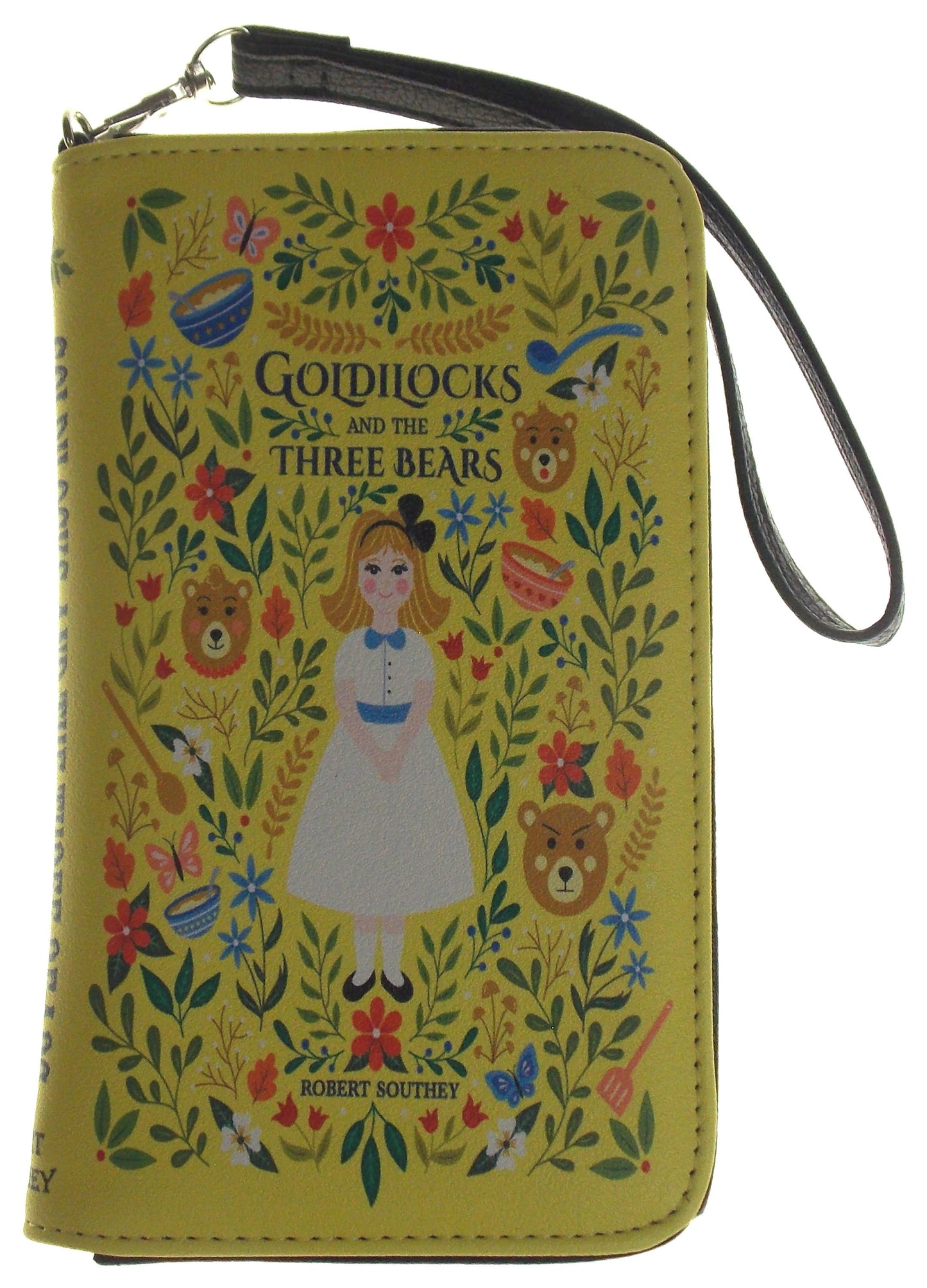 Goldilocks & The Three Bears Yellow Faux Leather Wristlet Wallet With Storybook