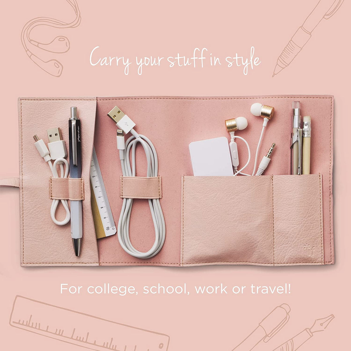 Bookaroo Travel Tech-Tidy-Pink