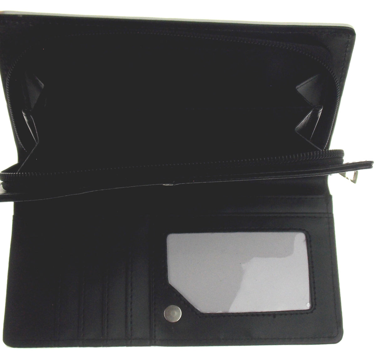 Comeco Cat Stained Glass Black Wallet Color Zip Up Purse Book Shaped