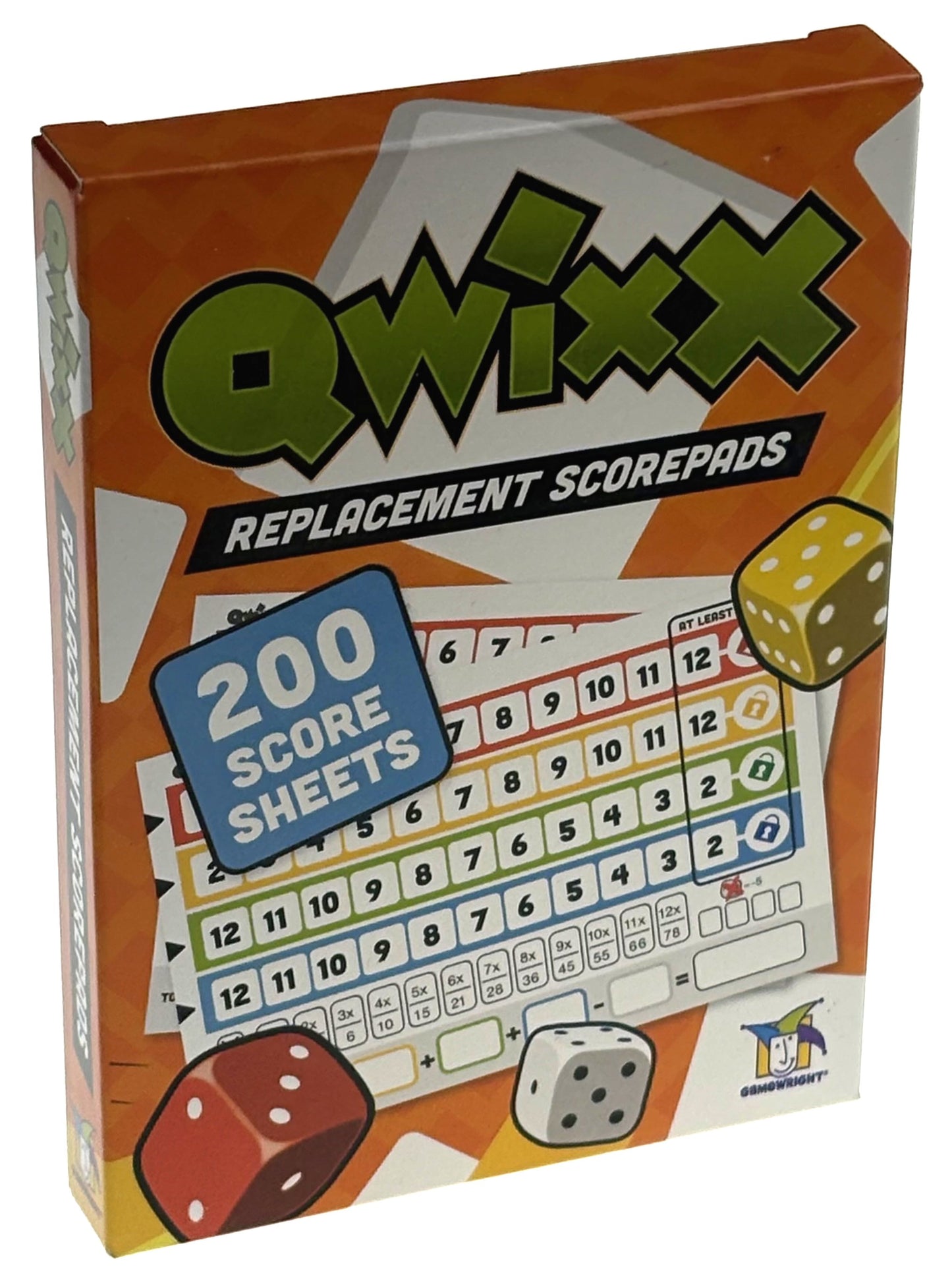 Qwixx Game & Replacement Score Pads Bundle With Hickoryville Velour Drawstring Bag