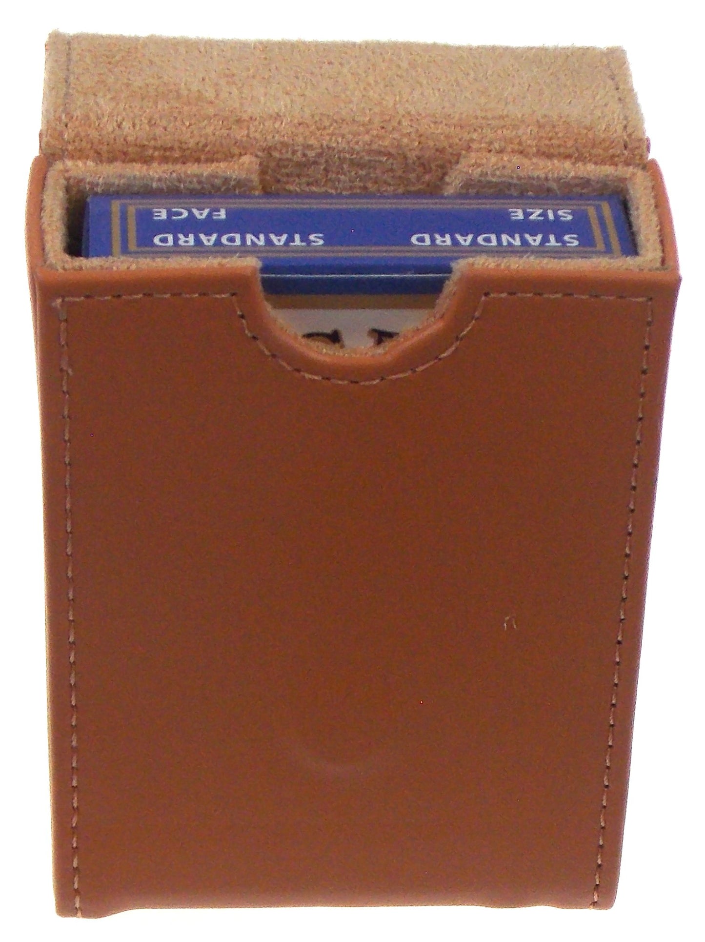 Euchre Playing Cards -2 Euchre Decks in 1 Box with Tan Leather Storage Case