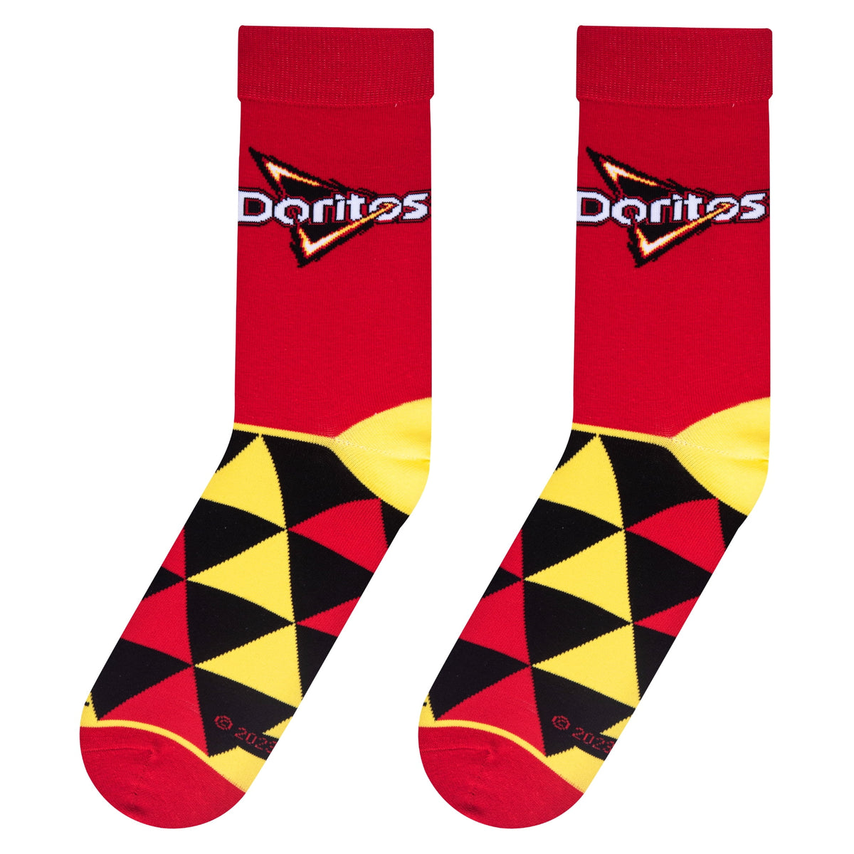 Cool Socks Doritos Nacho Cheese Snack Foodie Crew Socks, Size Large
