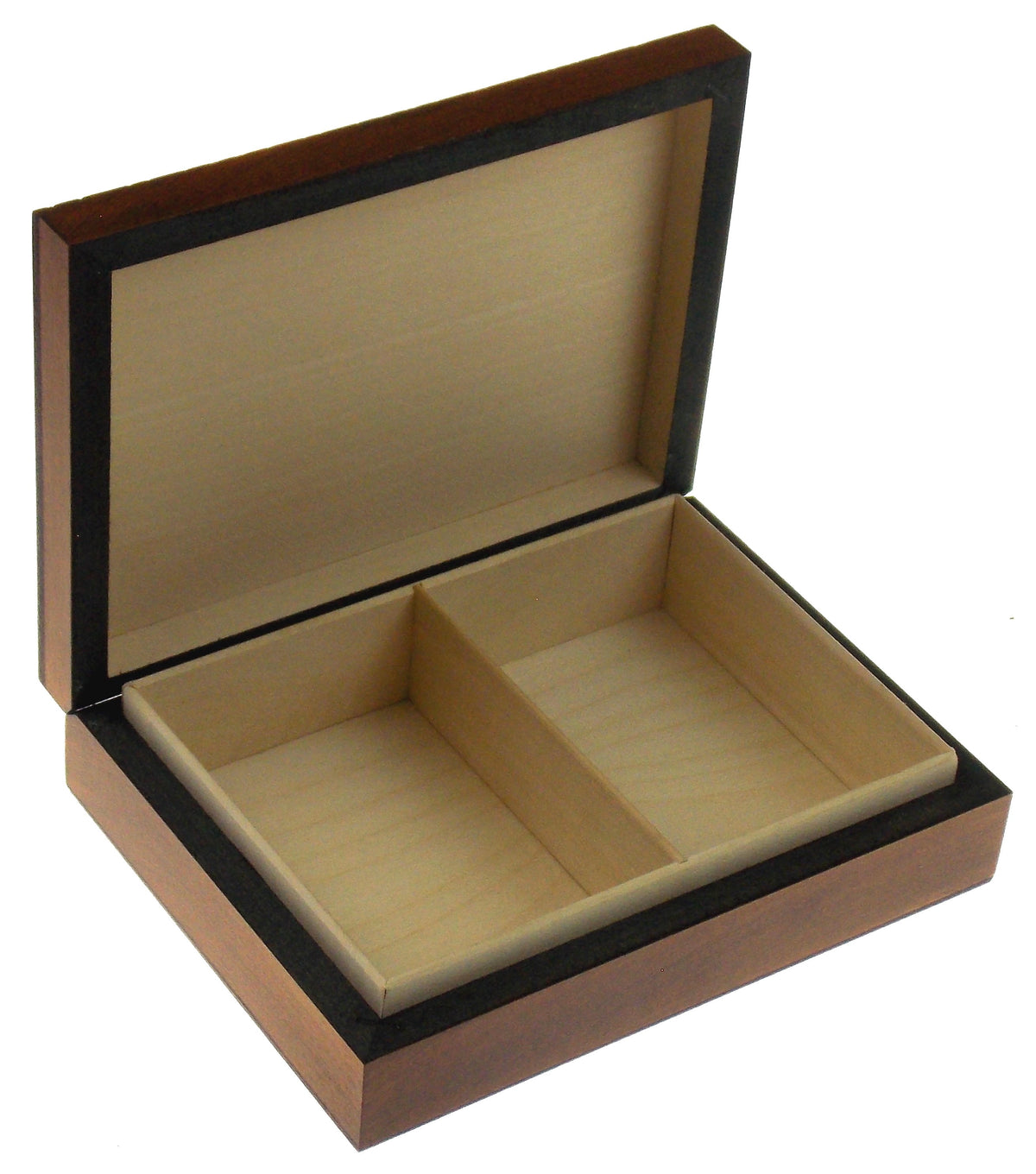 Handmade Four Suits Wood Playing Card Storage Box - Holds 2 Decks