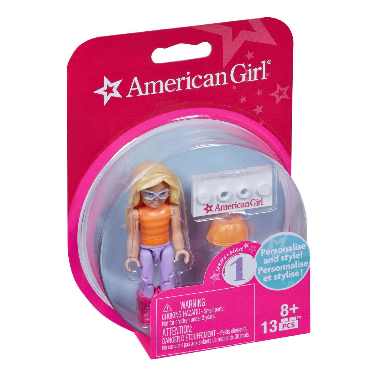 Mega Bloks American Girl Striped Shirt & Purple Pants Mini Figure