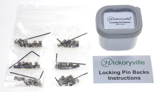 72 (6 Dozen) Locking Pin Backs Bulk Metal Pin Keepers Bundled with Storage Case