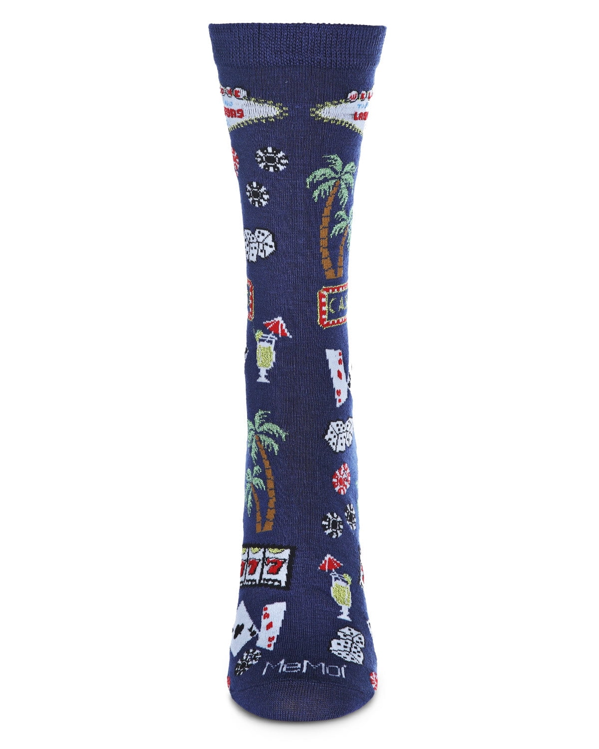 MeMoi Las Vegas Bamboo Blend Crew Sock - Womens - Female, 9-11, Navy