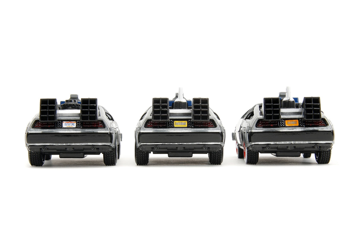 Time Machine 3-Pack, Back to the Future - Jada Toys 33399 - 1/32 Scale Diecast Model Car