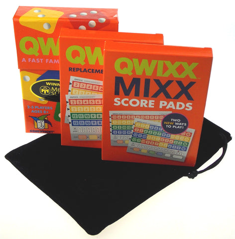 Qwixx Game, Qwixx Score Pads & Qwixx Mixx Bundle
