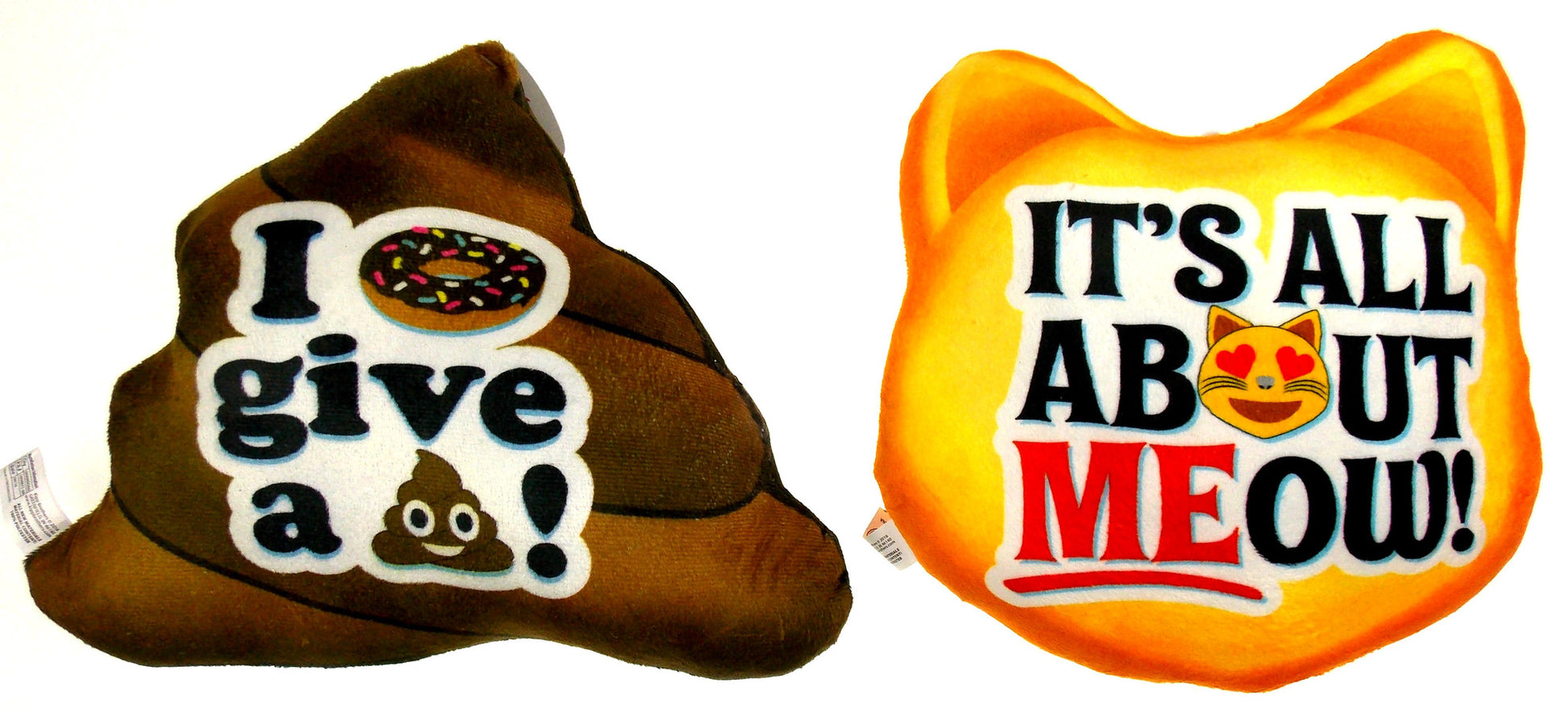 Emojeez Emoji Pillows Set 2 Cat All About Meow Donut Give A Poo Soft Plush Gift - FUNsational Finds - 2