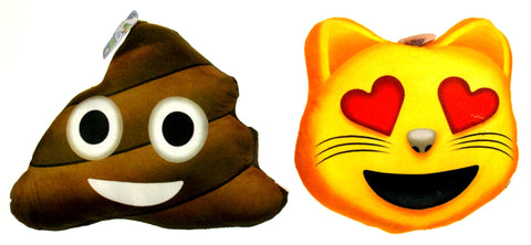 Emojeez Emoji Pillows Set 2 Cat All About Meow Donut Give A Poo Soft Plush Gift - FUNsational Finds - 1