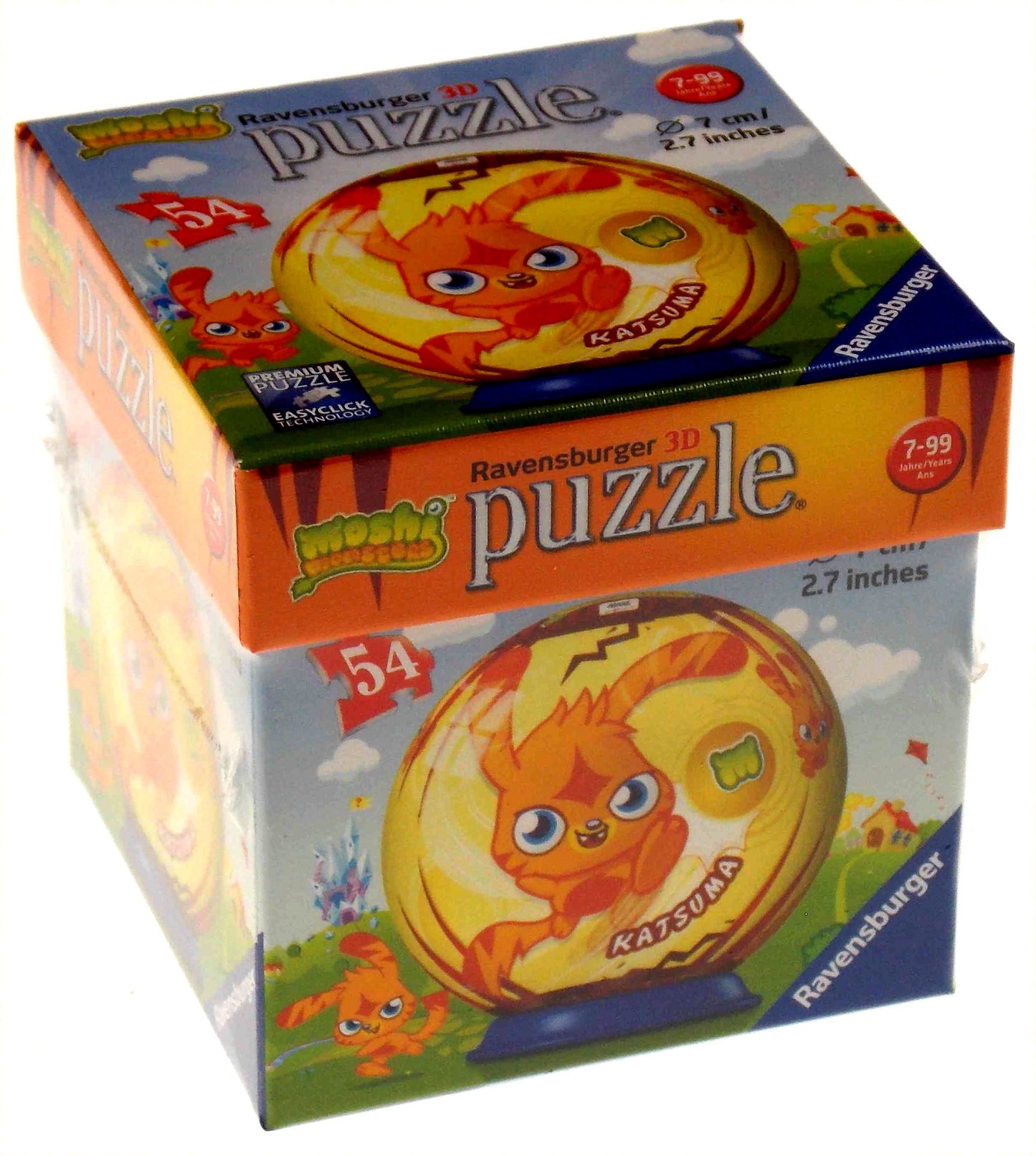 Set 2 Moshi Monsters Ravensburger 3D Puzzle Luvli Katsuma 54 Pc 2.7" Round NEW - FUNsational Finds - 2