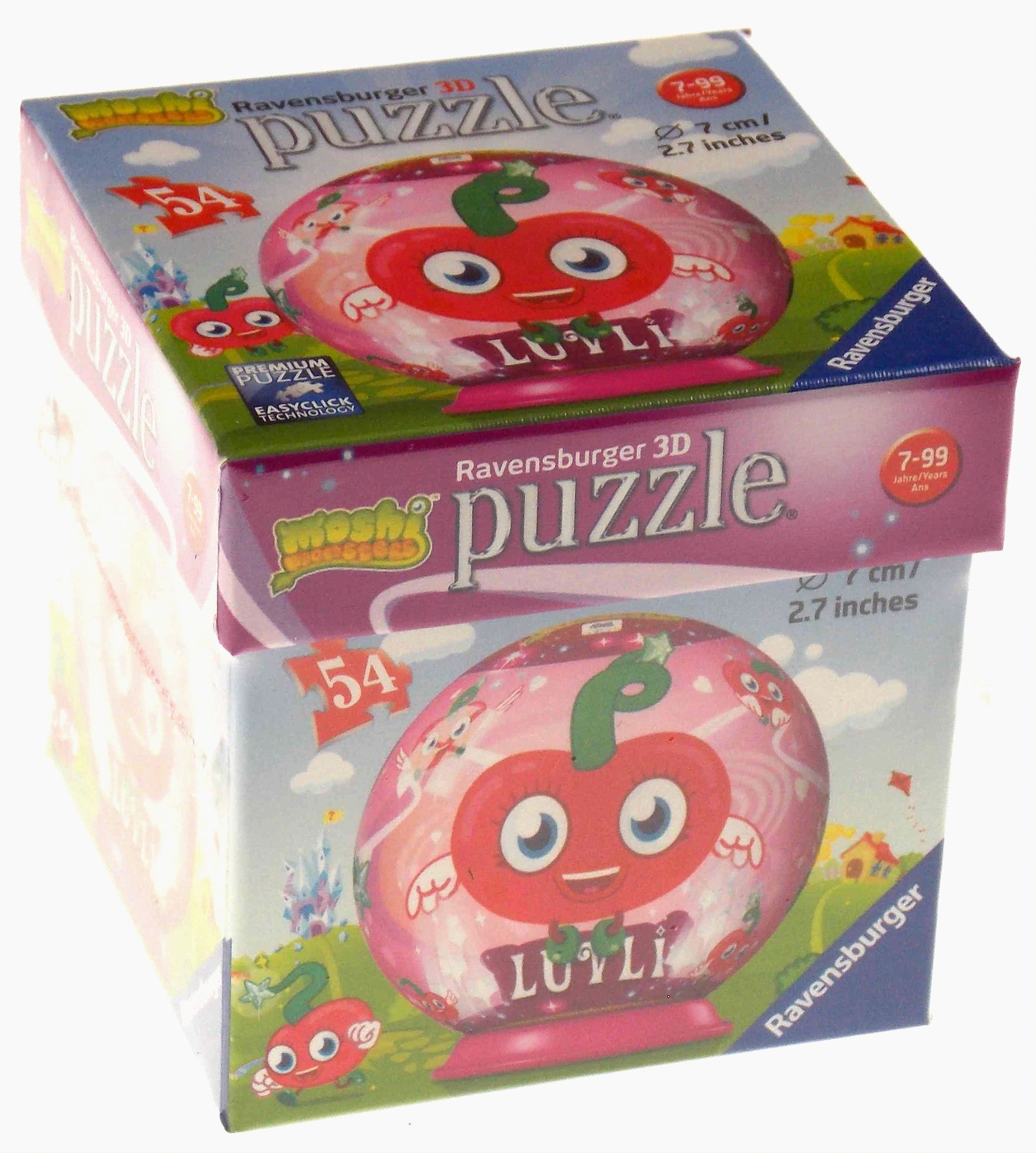 Set 2 Moshi Monsters Ravensburger 3D Puzzle Luvli Katsuma 54 Pc 2.7" Round NEW - FUNsational Finds - 3