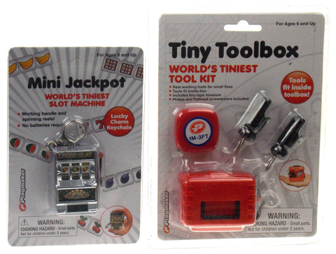 Silver Mini Jackpot Slot Machine & World's Tiniest Tool Kit Bundle