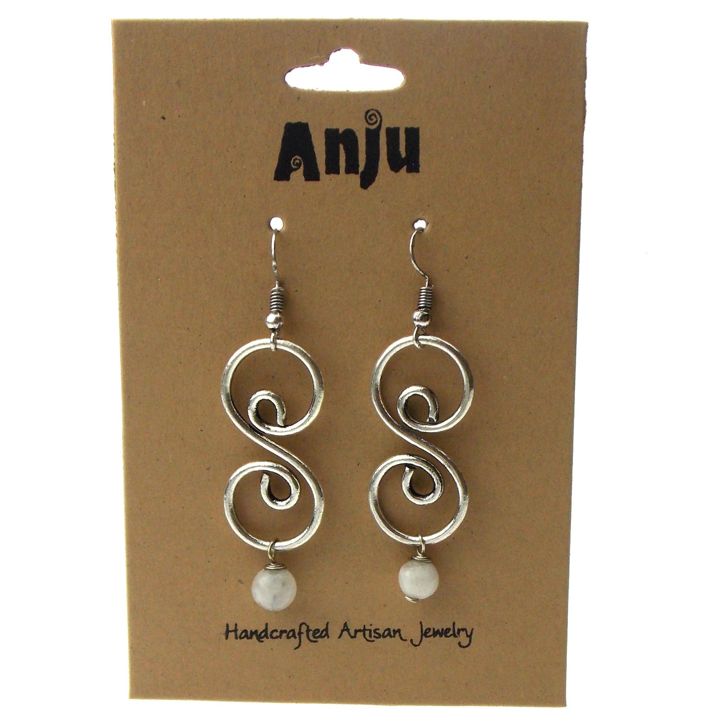 Anju Banjara Collection Earrings Antique Silver Amethyst Artisan Handcrafted