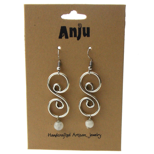 Anju Banjara Collection Earrings Antique Silver Amethyst Artisan Handcrafted