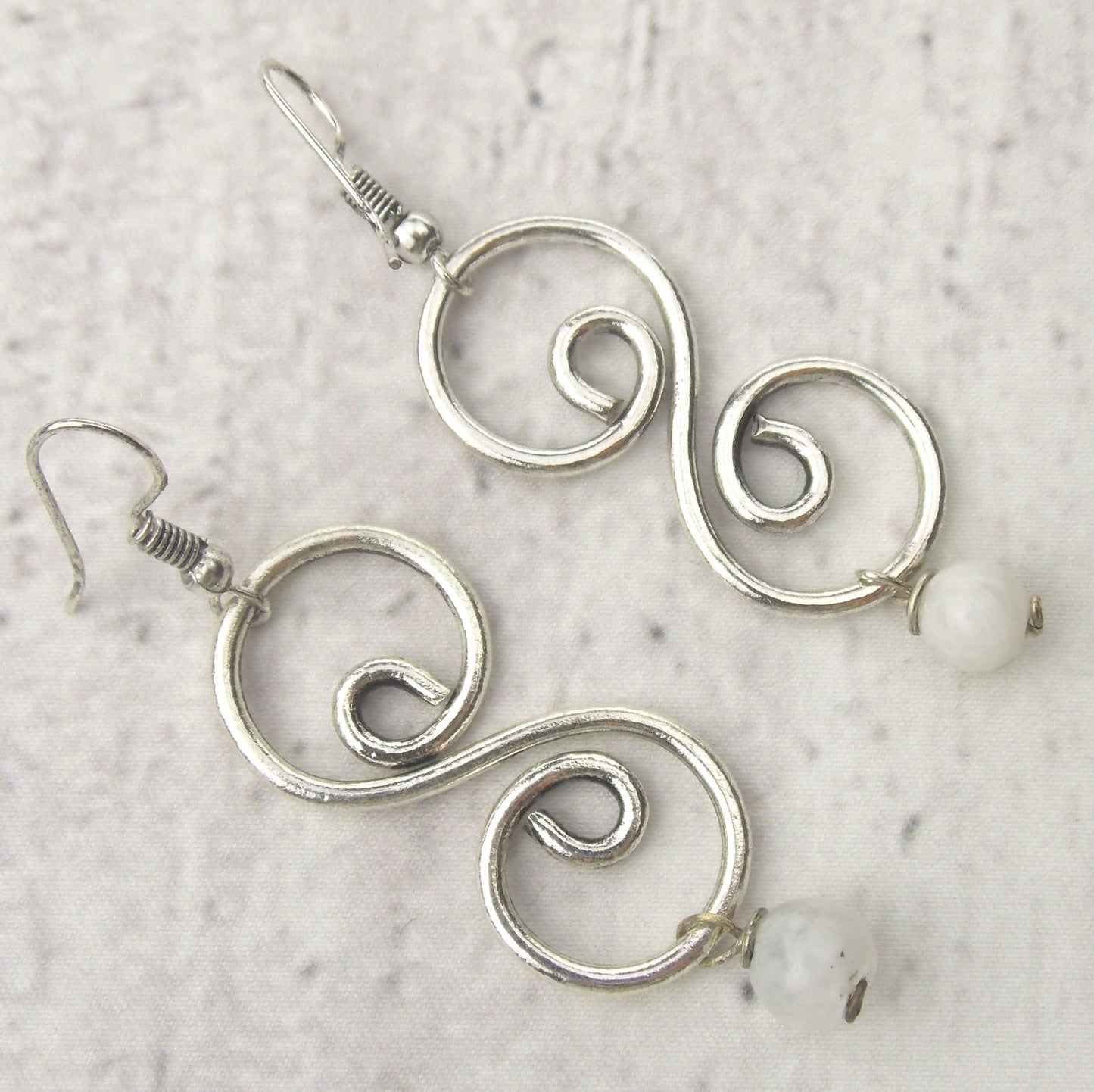 Anju Banjara Collection Earrings Antique Silver Amethyst Artisan Handcrafted