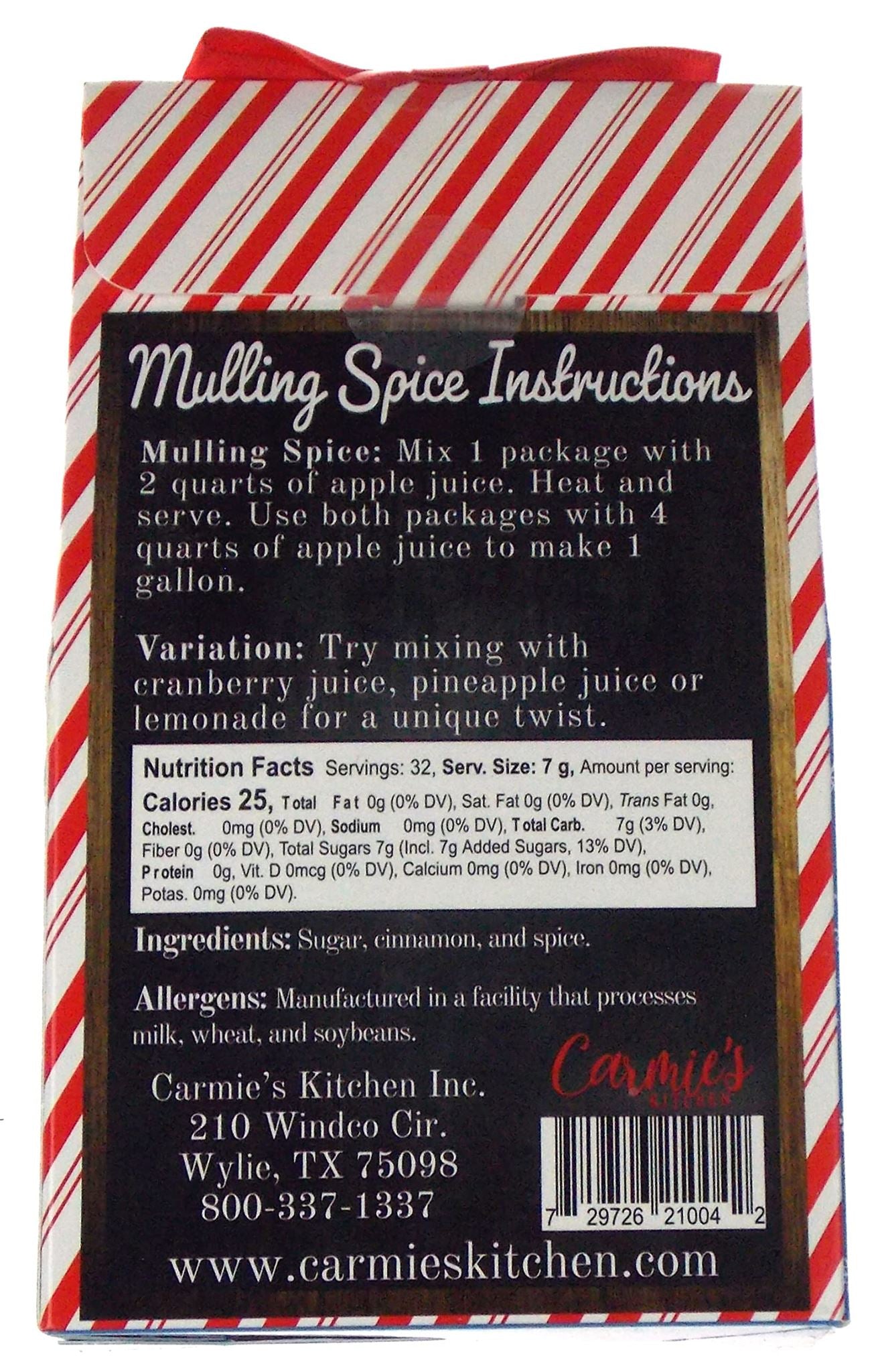 Wassail Mulling Spiced Cider Mix Gift Box Christmas Tree Party Carmies Kitchen