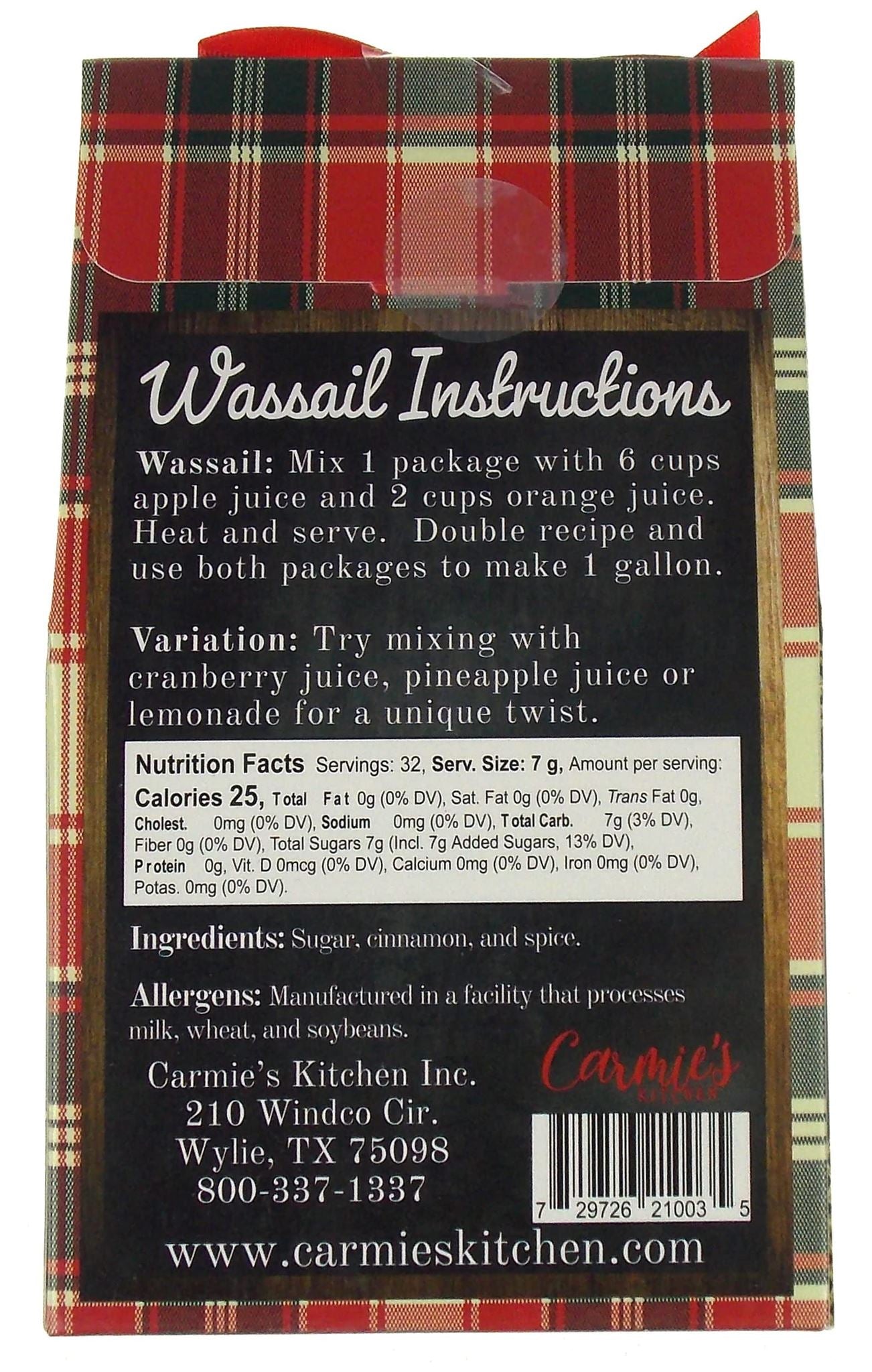 Wassail & Mulling Spiced Cider Mix Gift Christmas Tree Holiday Carmies Kitchen