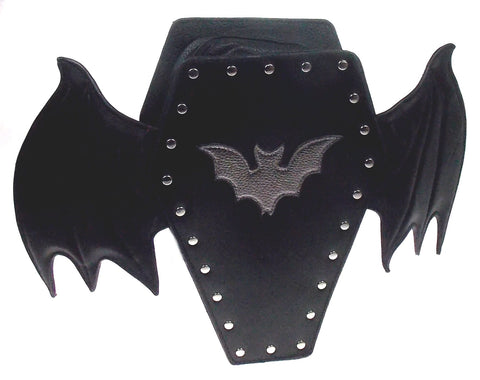 Bat Coffin Convertible Backpack Black Wings Zip Up Halloween Purse Bag Vampire