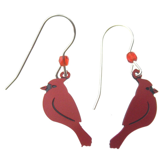 Sienna Sky Red Cardinal Earrings Hypoallergenic Sterling Silver Made USA Dangle