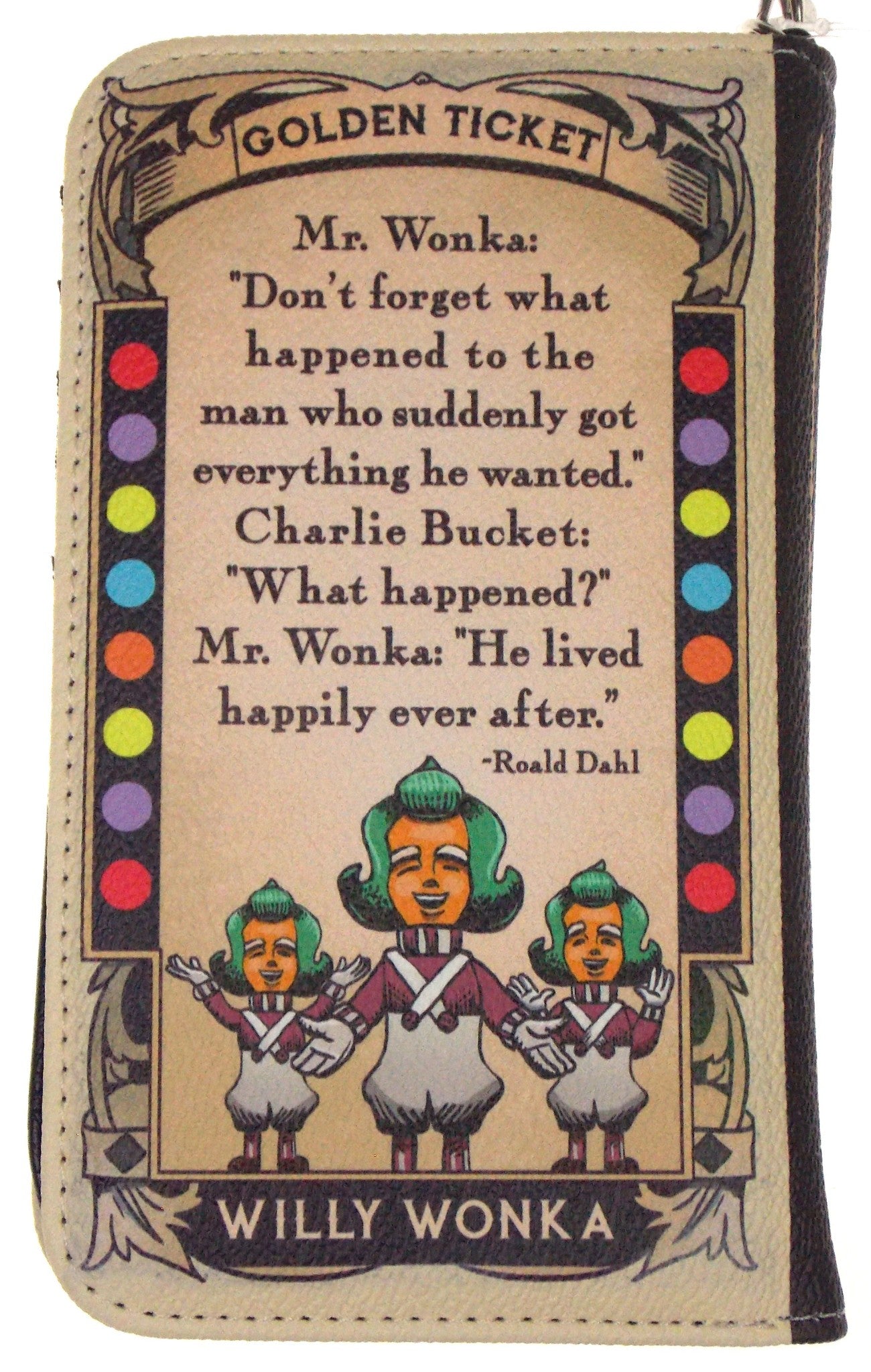 Charlie & The Chocolate Factory Color Wallet Zip Up Wristlet Gift Purse Book