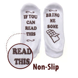 Socks If You Can Read This Bring Me Some Chocolate Non Slip Low Cut Half Cushion