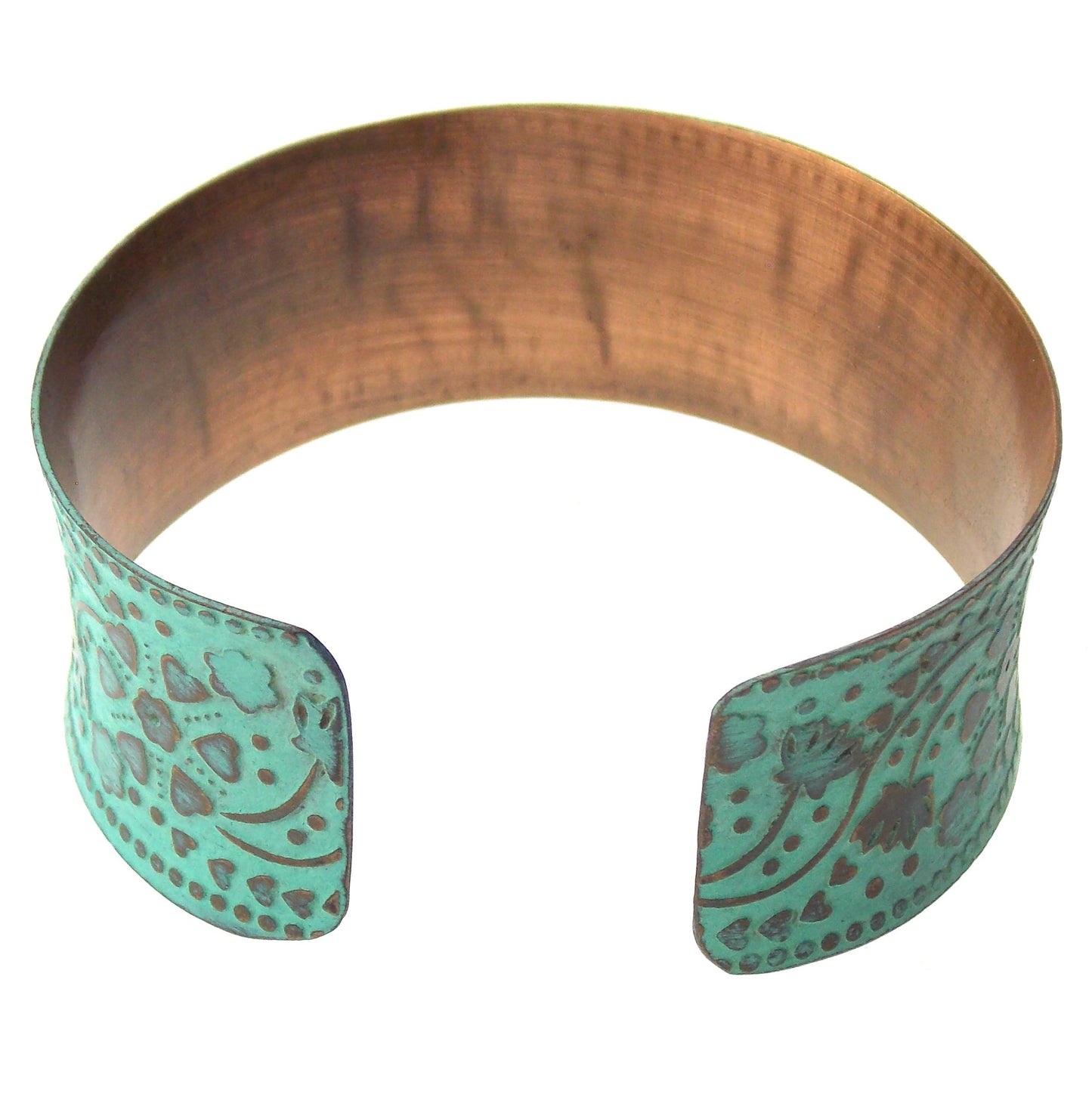Anju Copper Patina Collection Cuff Bracelet Turquoise Handcrafted Adjustable