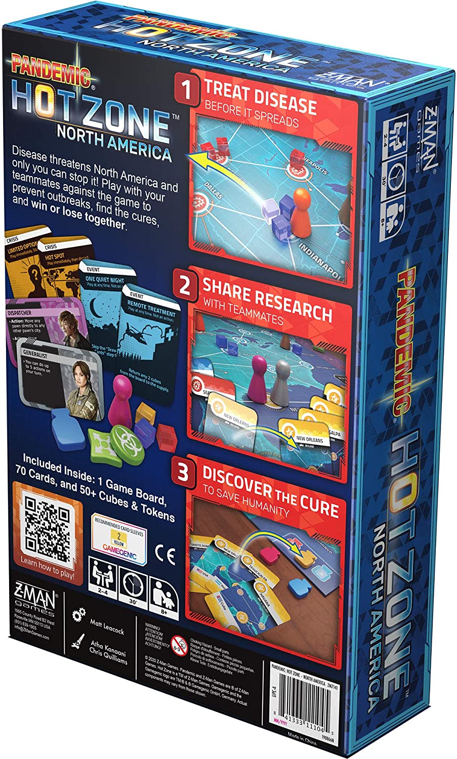 ZMan Pandemic Hot Zone North America Short Portable Game Disease Outbreak Gift