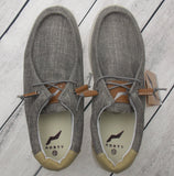 NORTY Mens Lightweight Loafer Slip On Lace Up Casual Boat Shoe Khaki Brown