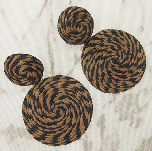 Myra Bag Hypnotized Brown Black Weave Earrings Dangling Handcrafted Boho Gift