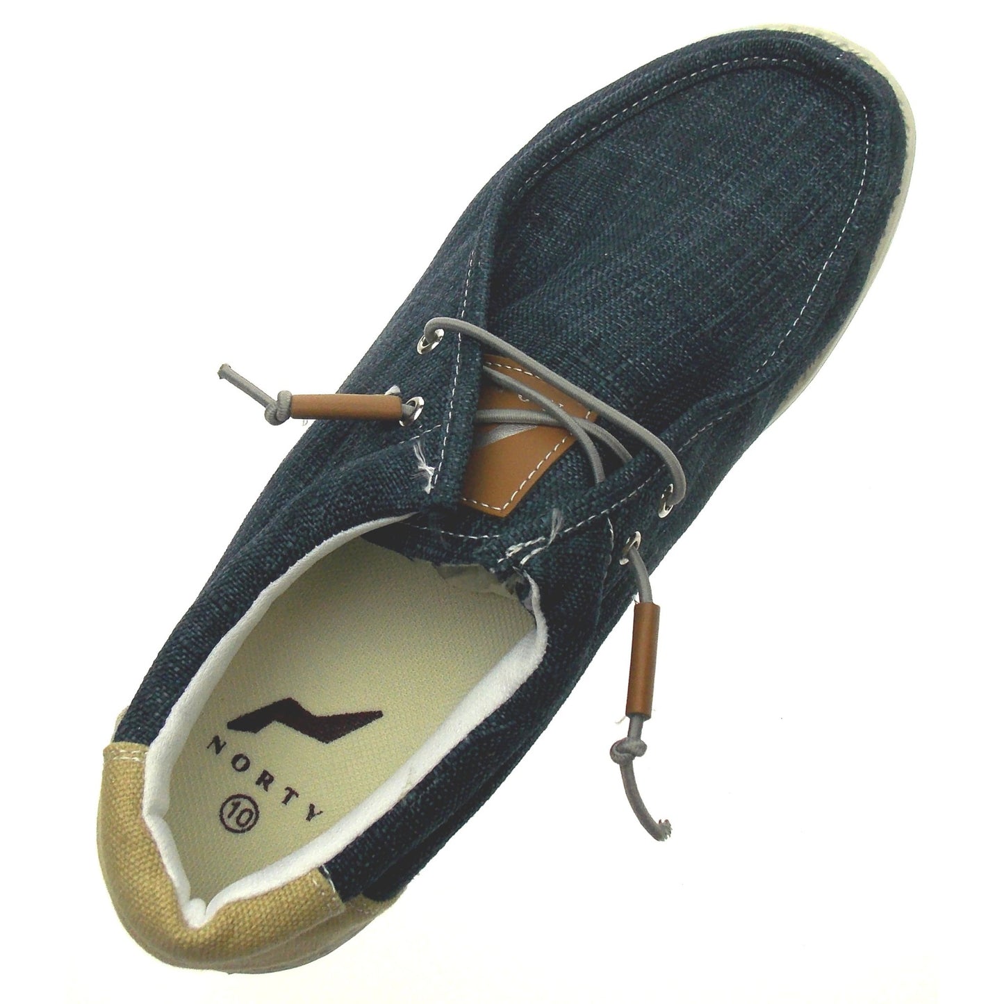 NORTY Mens Lightweight Loafer Slip On Lace Up No Tie Casual Boat Shoe Navy Blue