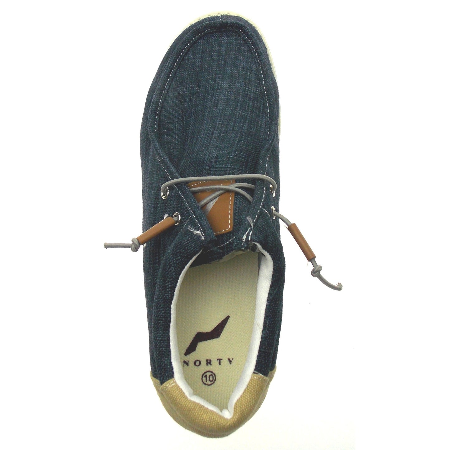NORTY Mens Lightweight Loafer Slip On Lace Up No Tie Casual Boat Shoe Navy Blue