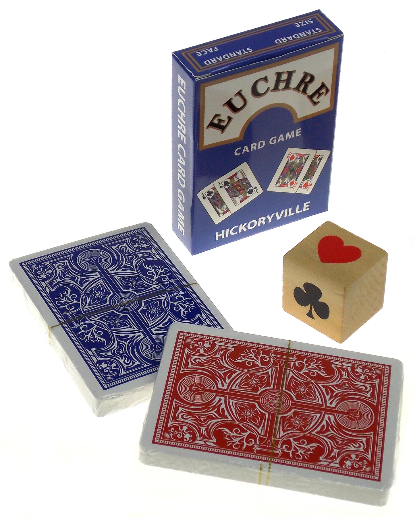 Euchre Playing Cards Bundle - 2 Euchre Decks in One Box with Suit Marker Dice