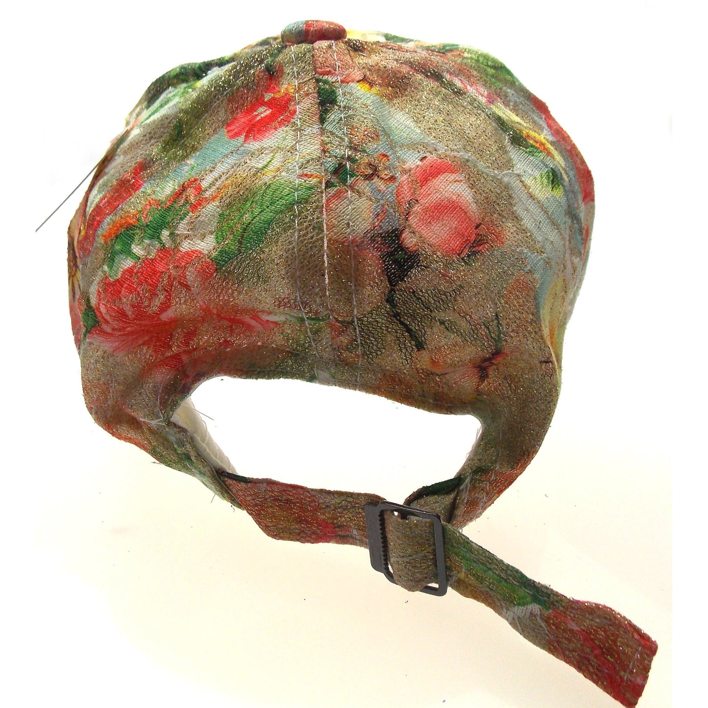 Silver Diva Hat Bling Bedazzled Orange Flowers Baseball Cap Adjustable Fashion