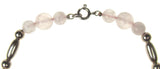 Rose Quartz Beads Silver Necklace Handmade Pink 26" Jewelry Gift Heavy Handcraft