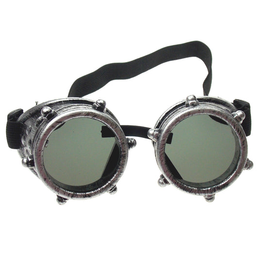 Steampunk Goggles Silver Finish Goth Cyber Costume Accessory Halloween Victorian