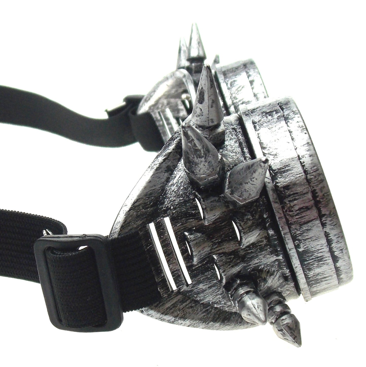 Steampunk Goggle Silver Finish Spiked Goth Cyber Costume New Years Eve Xmas Gift