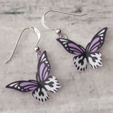 Sienna Sky Butterfly Purple Earrings Hypoallergenic Sterling Silver Dangle Gift