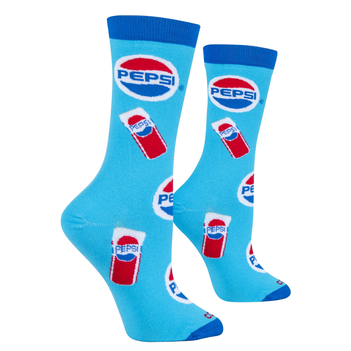 Cool Socks Pepsi Cans Soda Pop Crew Socks, Size Medium