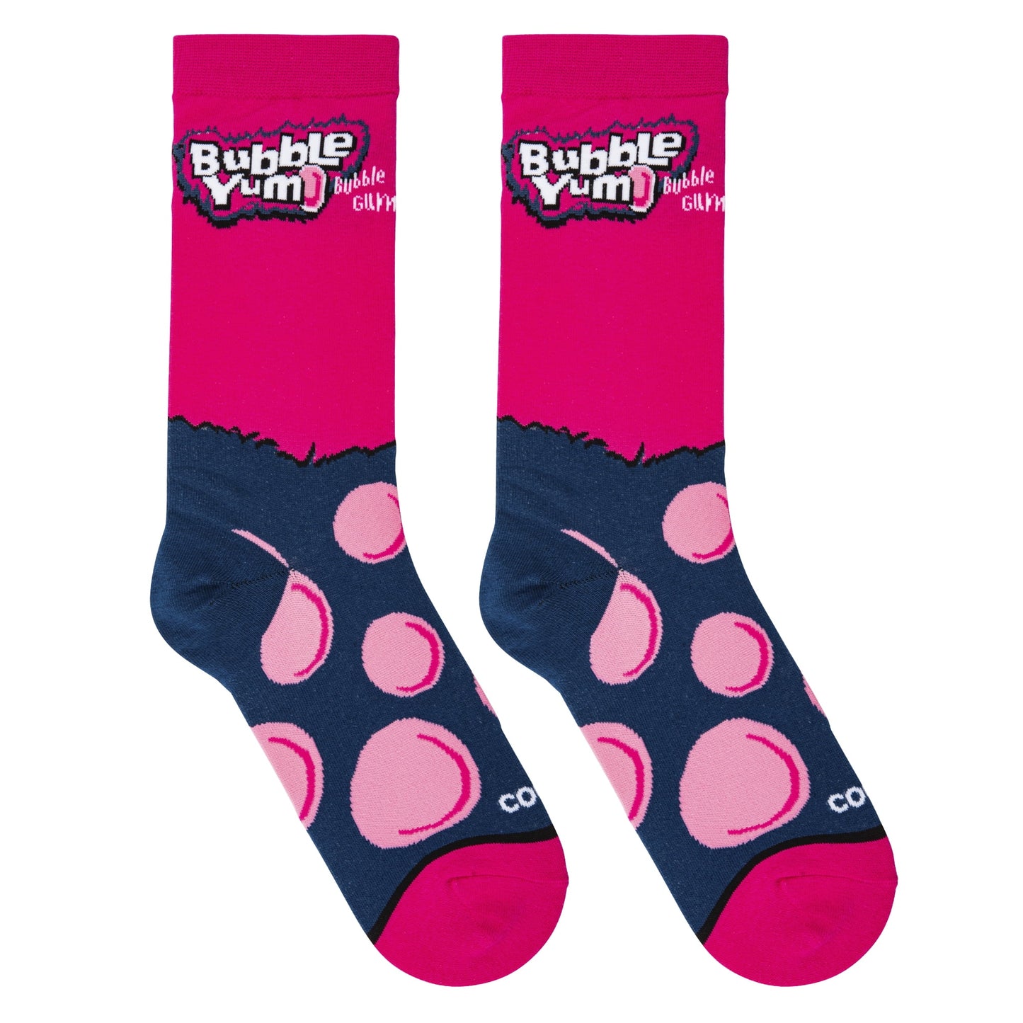 Cool Socks Bubble Yum Candy Gum Fun Crew Socks, Size Medium