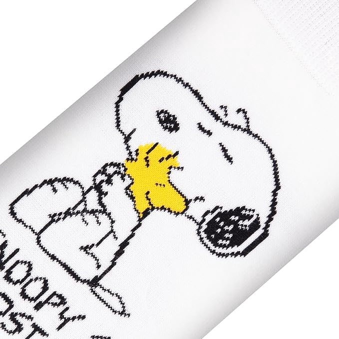 Cool Socks Snoopy & Woodstock Peanuts Cartoon Crew Socks, Size Large