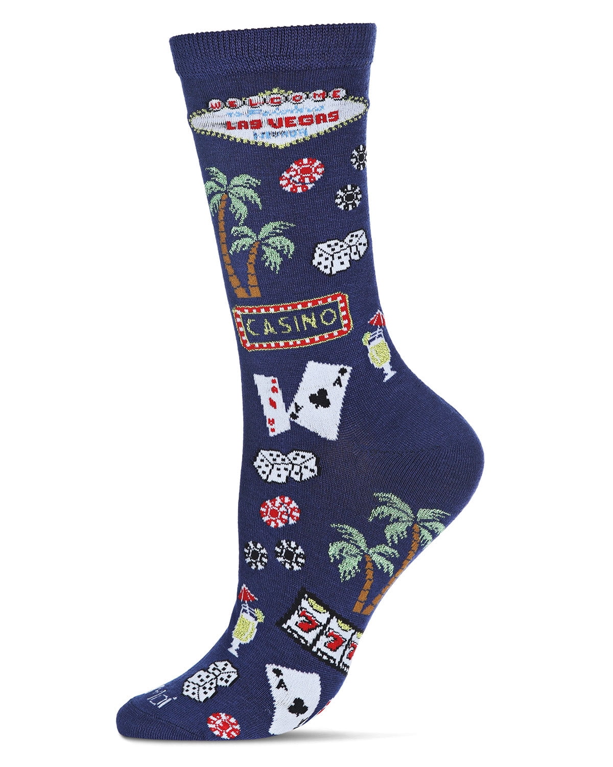 MeMoi Las Vegas Bamboo Blend Crew Sock - Womens - Female, 9-11, Navy
