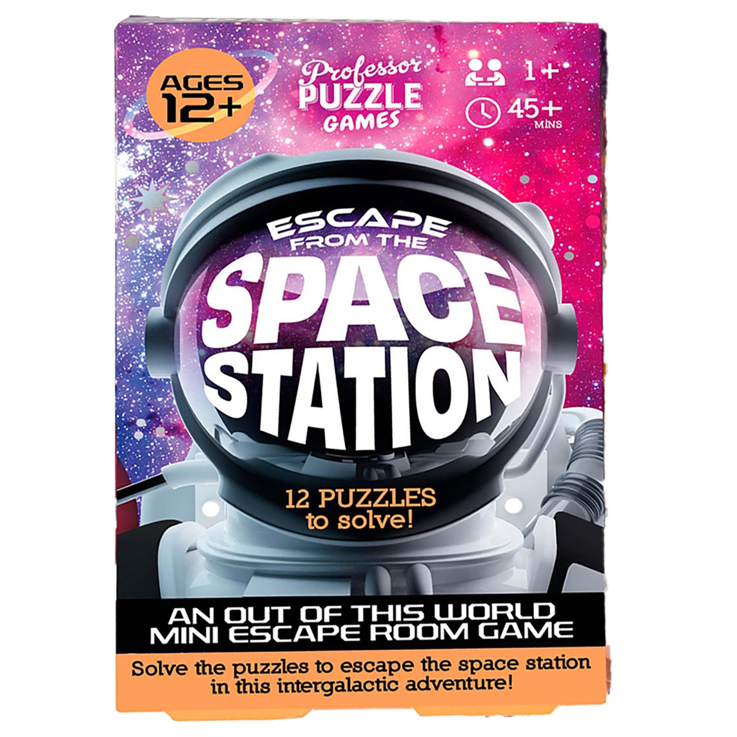 Professor Puzzle: Escape From The Space Station - An Out Of This World Mini Escape Room Game, 12 Picture-Maze-Solution Puzzles, Ages 12+, 1+ Players
