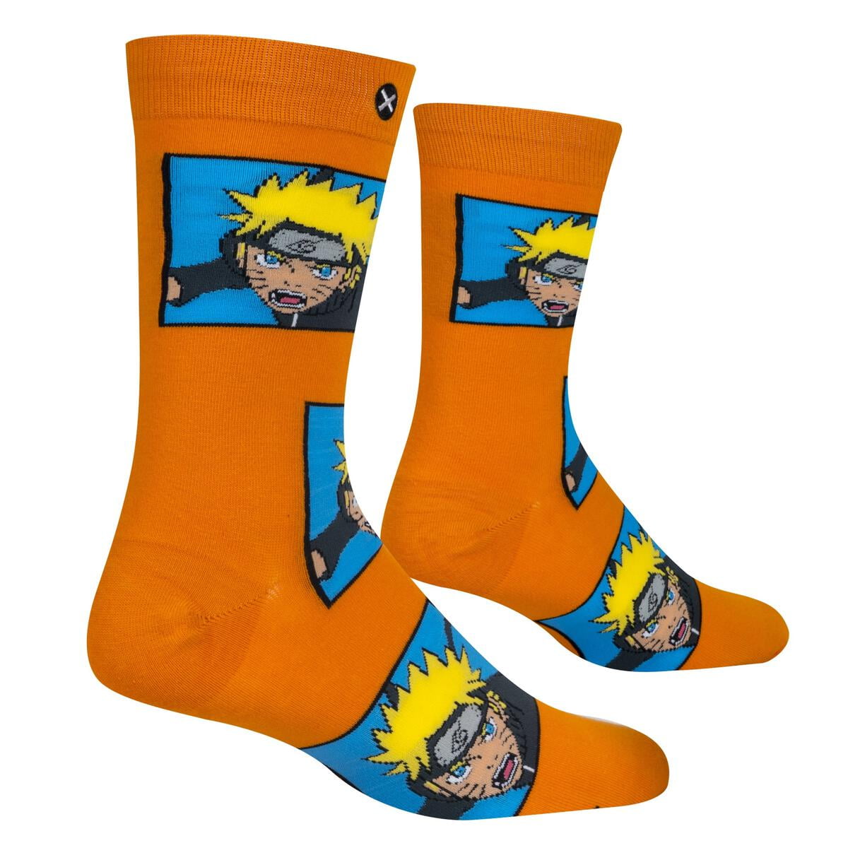 Men's Odd Sox Naruto Heads Orange Crew Socks - OSFM
