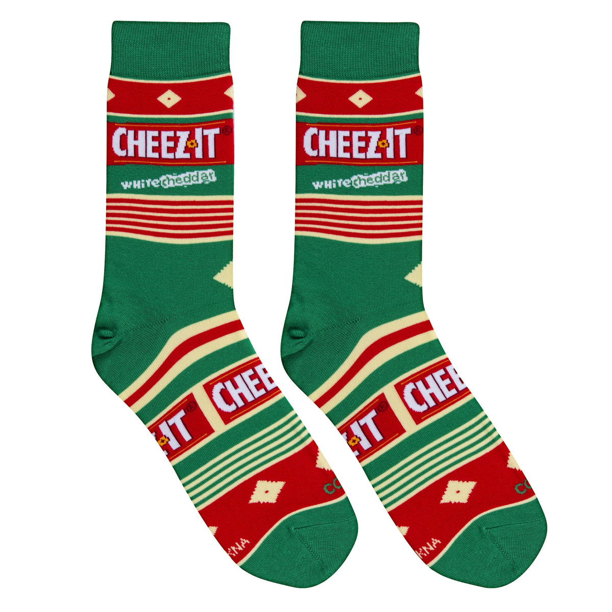 Cool Socks, Cheez It White Cheddar, Mens Womens Crew, Funny Graphic Print, Large